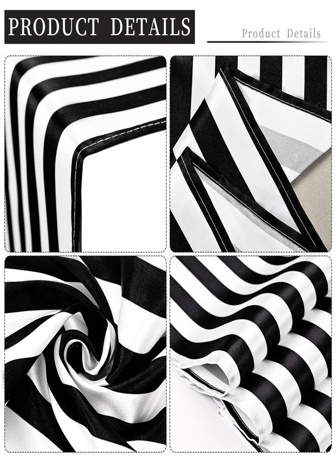 REWOMC 10 Pack Striped Table Runner Polyester Table Decor Classic Black and White Striped Table Runner for Indoor Outdoor Wedding, Birthday Parties, Banquets, Fit Rectange and Round Table(12 x 72 Inch) - Image 4