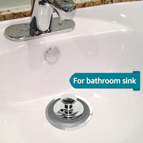 VIPMORE Bathtub Drain Stopper, Sink Stopper, Tub Stopper, Bathtub Drain Plug, Universal Bathroom Bath Tub Drain Stoppers, Shower Drain Cover Replacement Jets Hair Catcher Topper Rubber Strainers(Patented) - Image 2