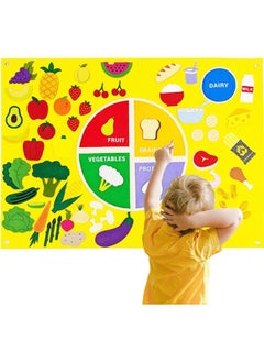 Generic Felt Board Stories Set 53Pcs Preschool Vegetables Fruit Protein Grains Flannel Food Diary Classroom Theme Early Learning Play Kit Wall Hanging Gift for Toddlers Kids  - Image 3