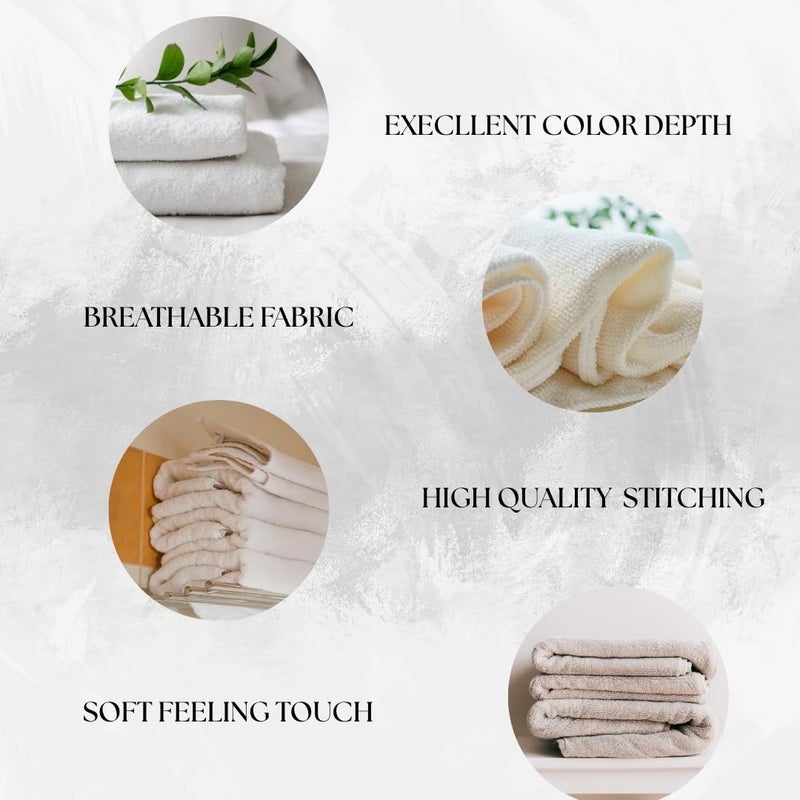 MERARO Cotton 405 GSM Hand Towel Set of 2 | Extra Soft & Absorbent Large Size Hand Towels for Men Women |Highly Absorbent Quick Dry for Home Beach Gym Salon Napkin Pool Size 53cm x 35cm |White - Image 2