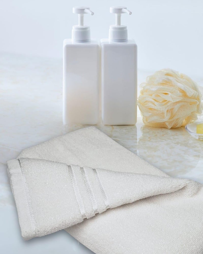 MERARO Cotton 405 GSM Hand Towel Set of 2 | Extra Soft & Absorbent Large Size Hand Towels for Men Women |Highly Absorbent Quick Dry for Home Beach Gym Salon Napkin Pool Size 53cm x 35cm |White - Image 5