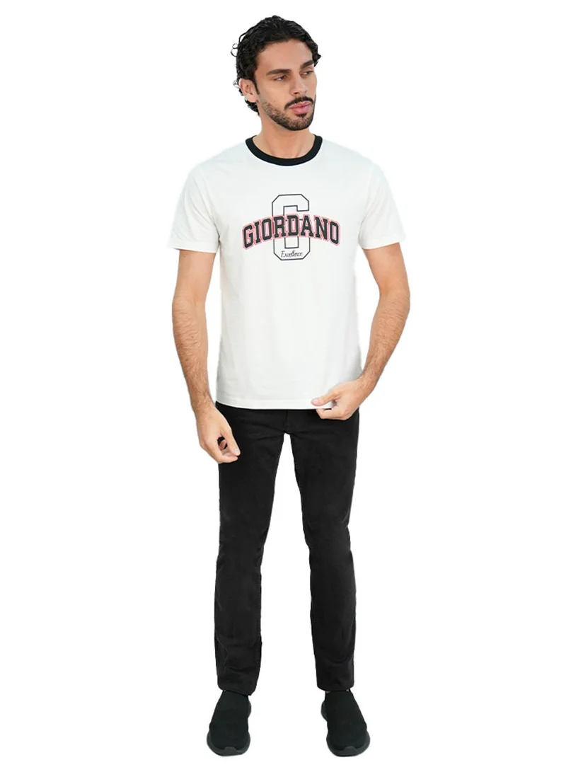 GIORDANO  Men's Slim Cotton Heritage Excellence Tee for Men | Best Price UAE