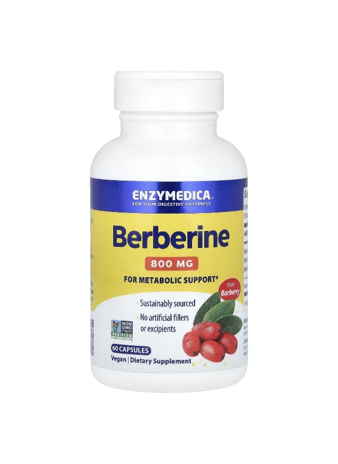 ENZYMEDICA - Enzymedica, Berberine, 800 mg, 60 Capsules (400 mg per Capsule) - Image 1