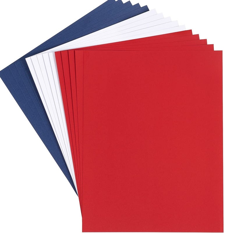 30 sheets Cardstock Paper 8 12 x 11 Inches for Crafts and Invitations WhiteRedBlue