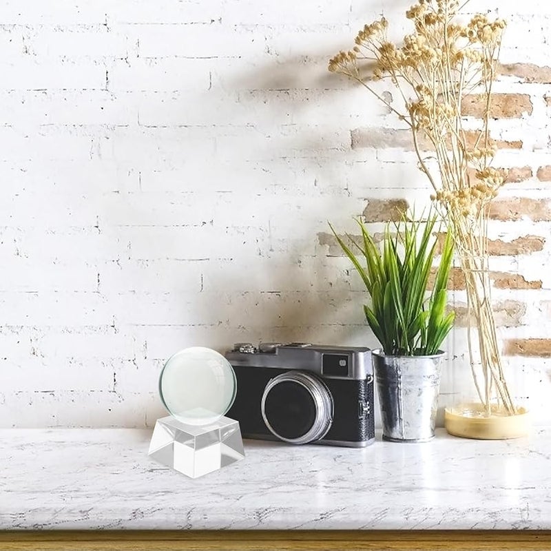 قاعدة كرة الكريستال شفافة القاعدة لعرض كرة زجاجية حامل زخرفي - Image 3