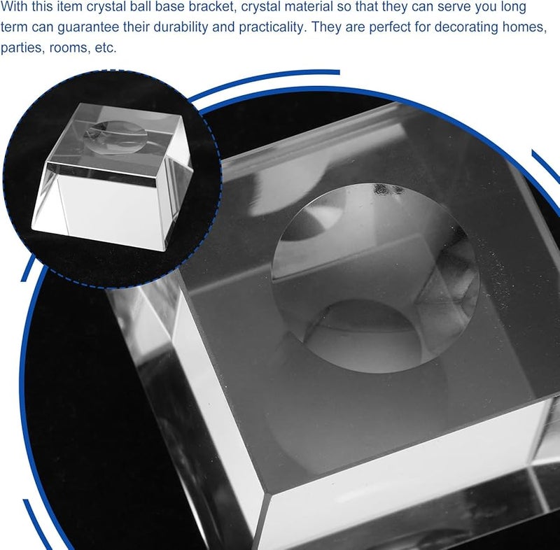 قاعدة كرة الكريستال شفافة القاعدة لعرض كرة زجاجية حامل زخرفي - Image 4