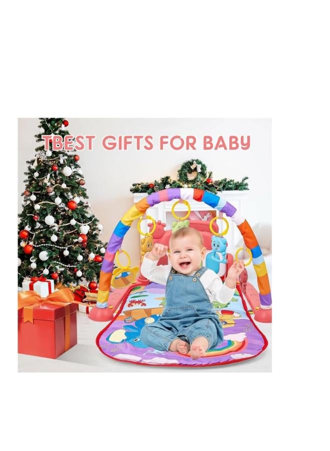 Baby Play Mat, Fun Piano Play Mat for Tummy Time, Baby Activity Mat with 5 Educational Sensory Toys for Infants, Music and Lights , Code 0-9-12 Months (Orange) - Image 3