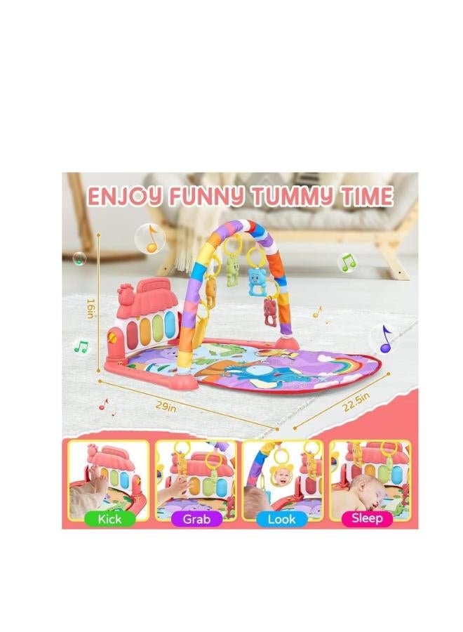 Baby Play Mat, Fun Piano Play Mat for Tummy Time, Baby Activity Mat with 5 Educational Sensory Toys for Infants, Music and Lights , Code 0-9-12 Months (Orange) - Image 4