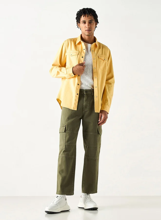 Lee Cooper Lee Cooper Regular Fit Shirt with Long Sleeves and Pockets