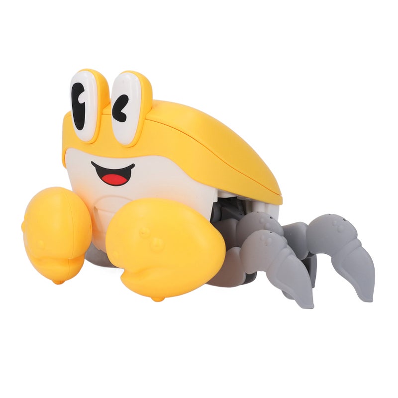Crawling Crab Baby Toy Electric Learning Crawl Light Up Music Babies Sensory Induction Crab for Birthday Holiday Yellow - Image 3