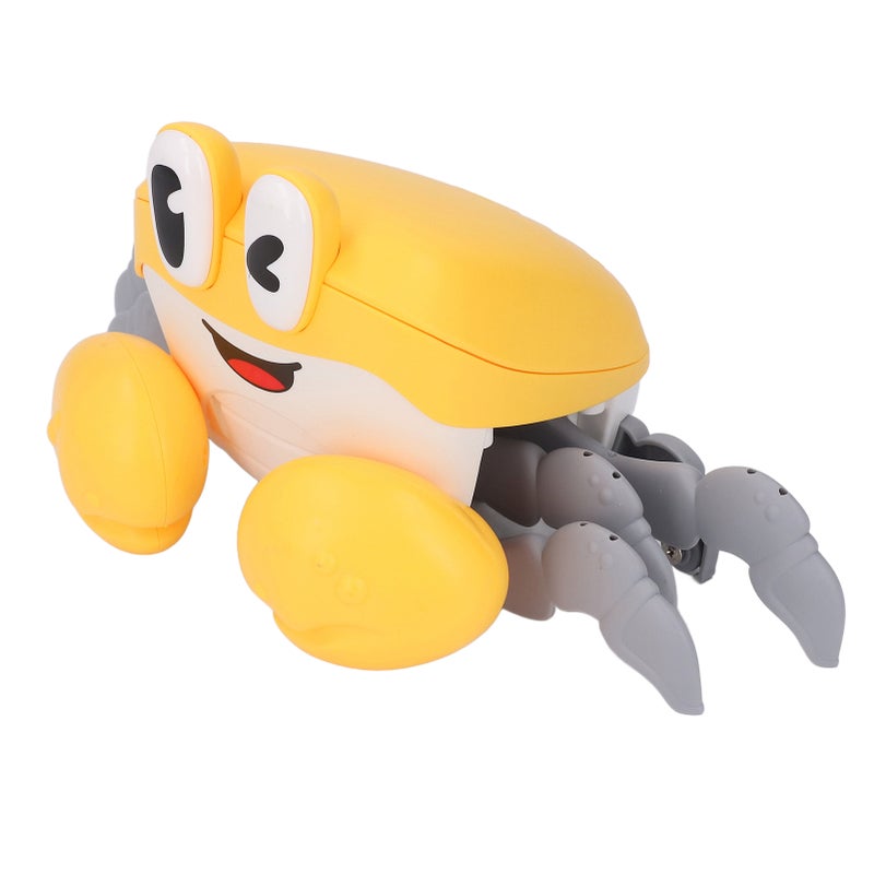 Crawling Crab Baby Toy Electric Learning Crawl Light Up Music Babies Sensory Induction Crab for Birthday Holiday Yellow - Image 4
