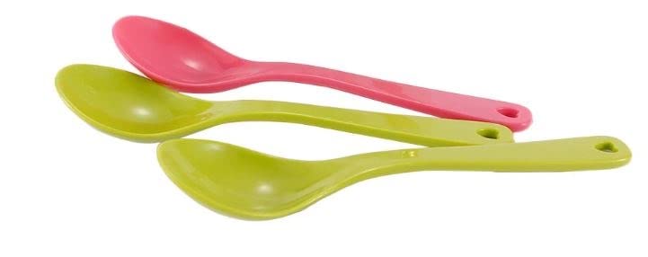 Nimbose Plastic Masala Spoon for Small Containers Multipurpose Spoon for Dispensing Tea Coffee Sugar Condiments Spices Multicolor Set of 12 Kids Spoons