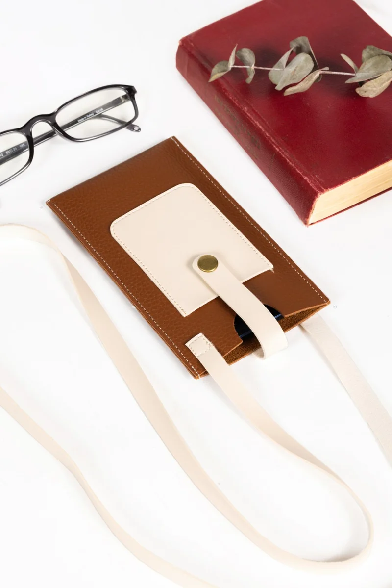 نوثينج Leather Snap Closure Hanger Phone Bag with Card Holder Compartment