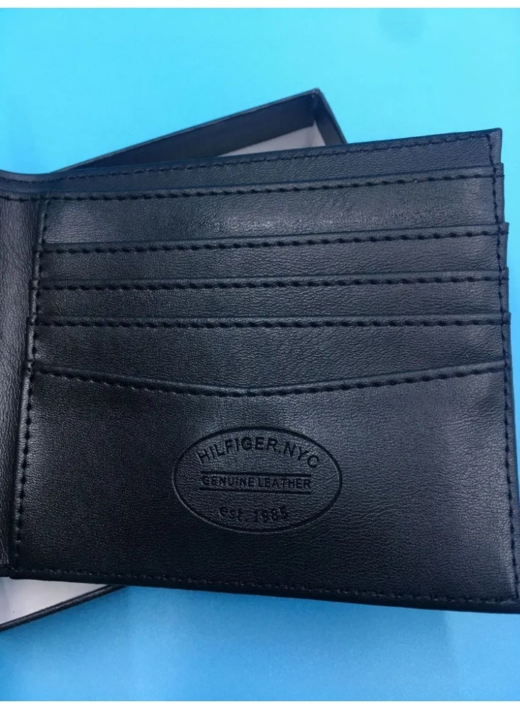 Tommy Hilfiger Denim Men's business short solid color simple wallet horizontal card holder multi-layer wallet durable and light - Image 3