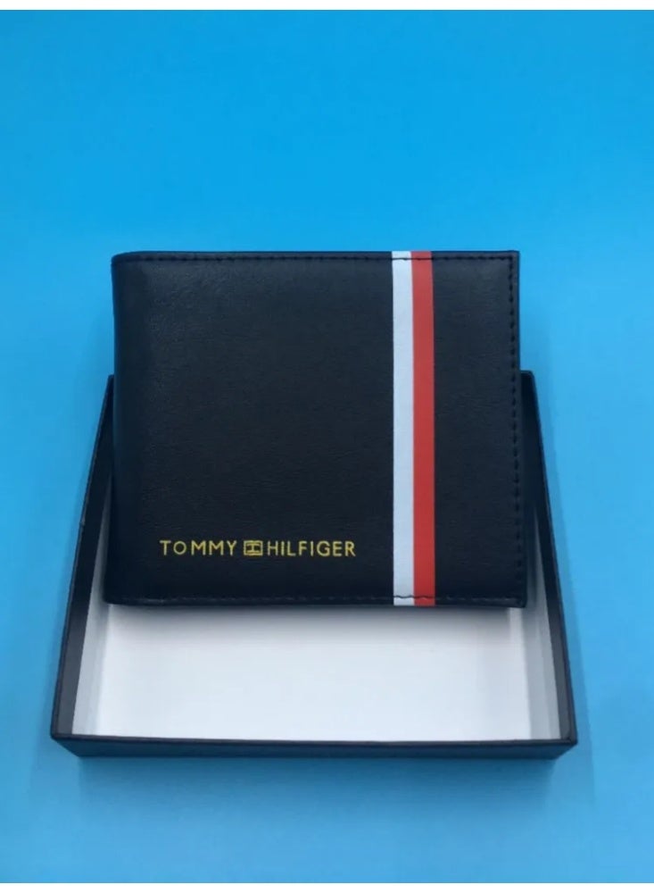 Tommy Hilfiger Denim Men's business short solid color simple wallet horizontal card holder multi-layer wallet durable and light - Image 1