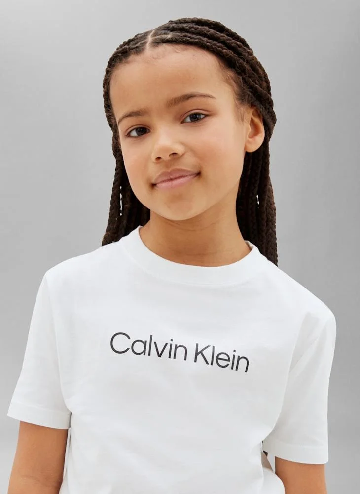 Calvin Klein Jeans Brightwhite/Kentuckyblue 2-Pack Logo Crew Neck T-Shirts for Men | Best Price UAE