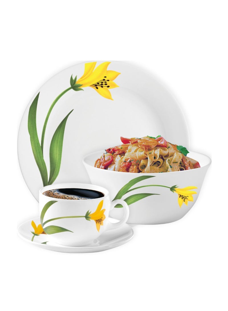 Laopala Classic 44 Pcs Dinner Sets Glass Material Plates Canary Arch Dinner Set Microwave Safe & Dishwasher Safe Minimalist Style Lightweight Bowls, Cups, Plates Set-Reusable - Image 5