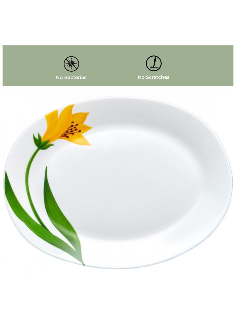 Laopala Classic 44 Pcs Dinner Sets Glass Material Plates Canary Arch Dinner Set Microwave Safe & Dishwasher Safe Minimalist Style Lightweight Bowls, Cups, Plates Set-Reusable - Image 3