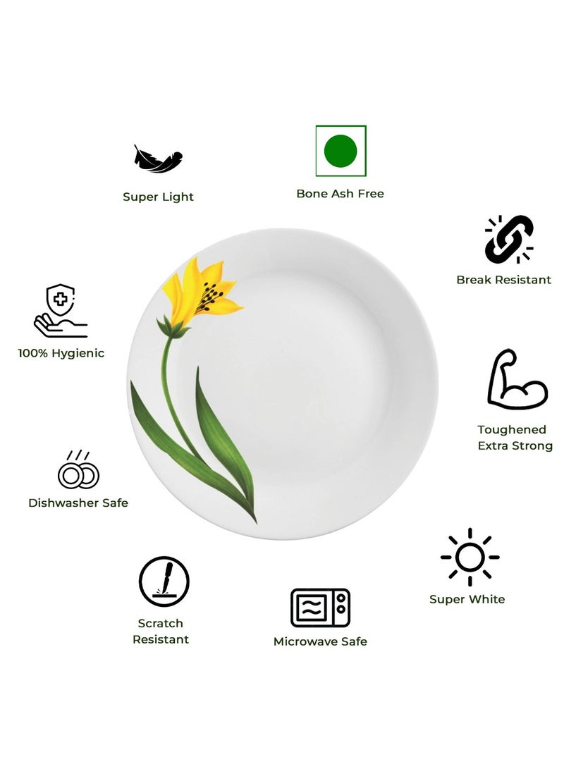 Laopala Classic 44 Pcs Dinner Sets Glass Material Plates Canary Arch Dinner Set Microwave Safe & Dishwasher Safe Minimalist Style Lightweight Bowls, Cups, Plates Set-Reusable - Image 2