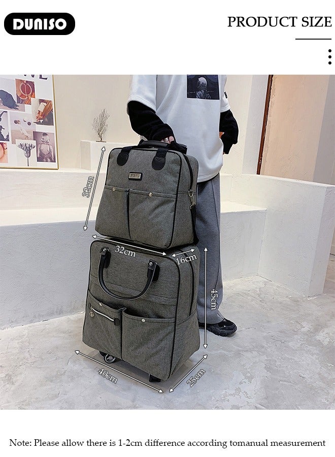 DUNISO 2 Piece Travel Luggage Sets, Foldable Carry on Luggage Airline Approved, Lightweight Carry on Suitcase with Spinner Wheels, Family Travel Suitcase Set with Duffle Bag - Image 4