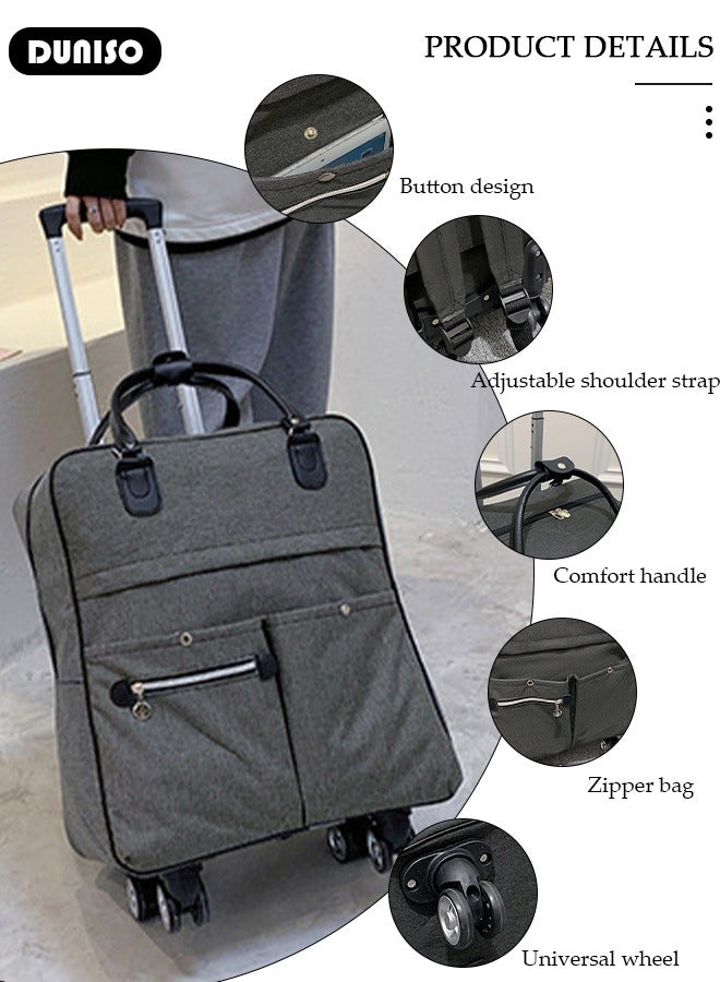 DUNISO 2 Piece Travel Luggage Sets, Foldable Carry on Luggage Airline Approved, Lightweight Carry on Suitcase with Spinner Wheels, Family Travel Suitcase Set with Duffle Bag - Image 2