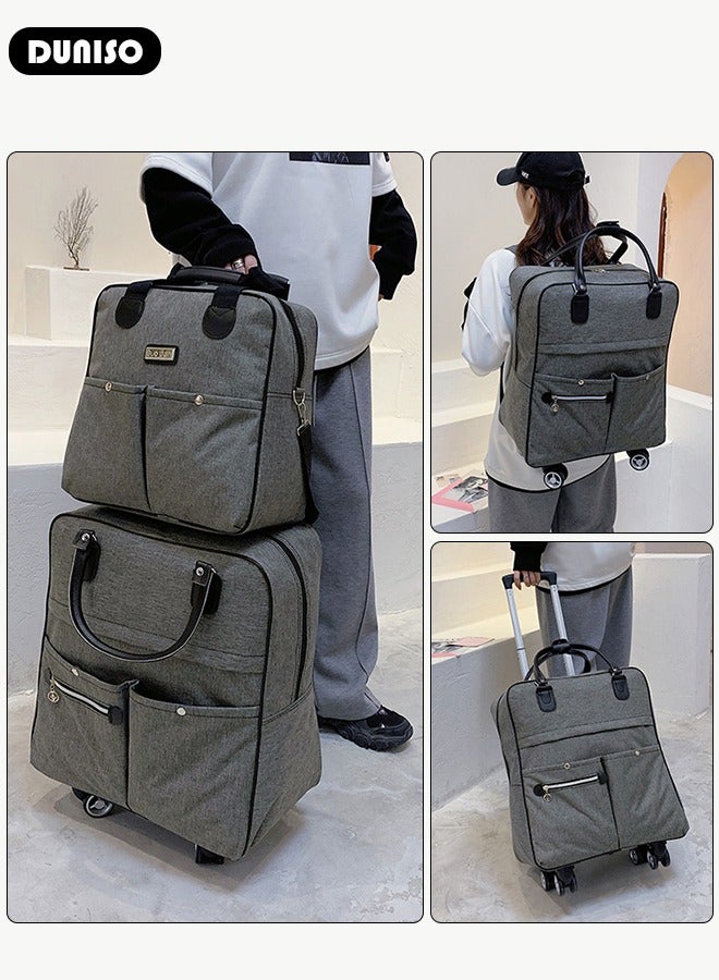 DUNISO 2 Piece Travel Luggage Sets, Foldable Carry on Luggage Airline Approved, Lightweight Carry on Suitcase with Spinner Wheels, Family Travel Suitcase Set with Duffle Bag - Image 3
