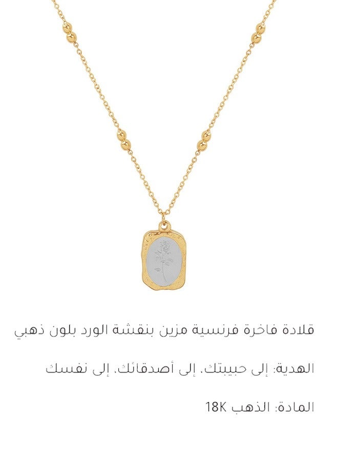 Hilyagems This luxurious rose necklace is crafted from high-quality copper, adorned with rose gold plating, and features a sophisticated yet simple design that elegantly enhances the charm of a princess's neckline, truly reflecting her noble and luxurious aura. - Image 5