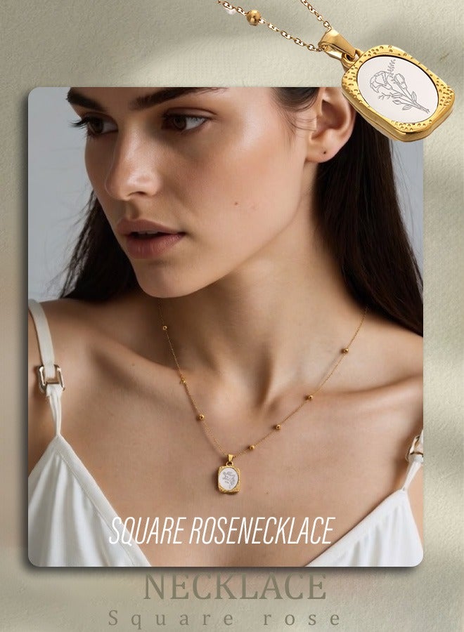 Hilyagems This luxurious rose necklace is crafted from high-quality copper, adorned with rose gold plating, and features a sophisticated yet simple design that elegantly enhances the charm of a princess's neckline, truly reflecting her noble and luxurious aura. - Image 2