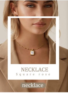 Generic This luxurious rose necklace is crafted from high-quality copper, adorned with rose gold plating, and features a sophisticated yet simple design that elegantly enhances the charm of a princess's neckline, truly reflecting her noble and luxurious aura.  - Image 3