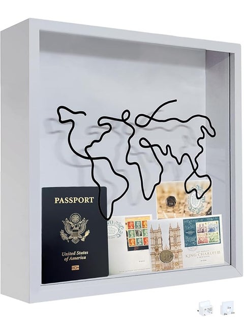 Keepsake Memory Box Adventure Archive Box Commemorative Box Wood Display Case Loading Shadow Box Frame With Hd Acrylic Hang Memorabilia Pins Awards Medals Wedding Tickets And Photos