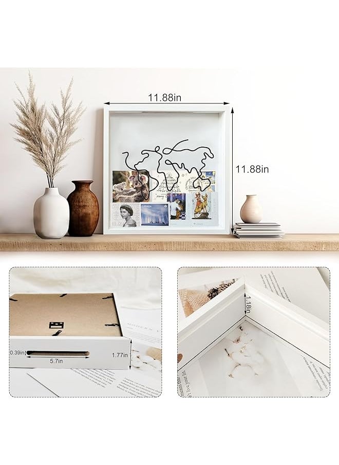 Keepsake Memory Box Adventure Archive Box Commemorative Box Wood Display Case Loading Shadow Box Frame With Hd Acrylic Hang Memorabilia Pins Awards Medals Wedding Tickets And Photos