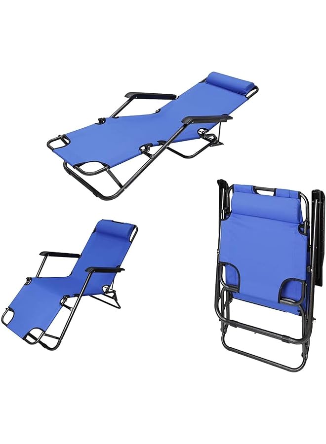 sulfar Foldable Beach Chair 153x60x35 Blue] - Image 1
