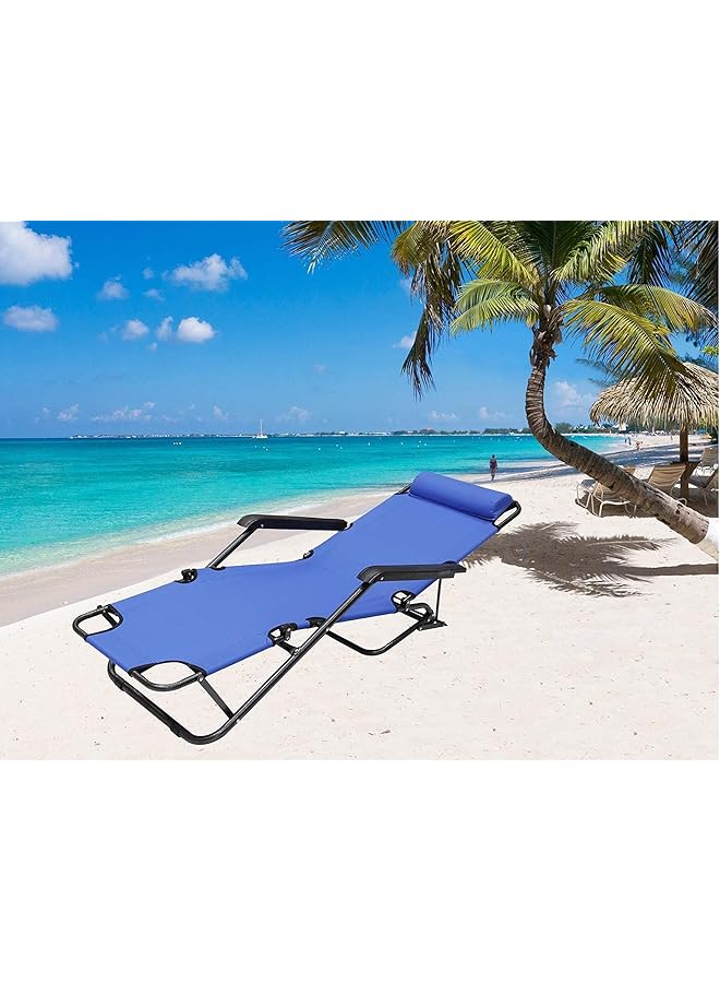 sulfar Foldable Beach Chair 153x60x35 Blue] - Image 2