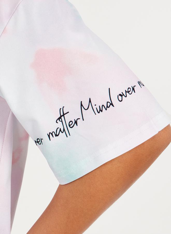 Styli Slogan Print Short Sleeve Top with Dropped Shoulders  - Image 3