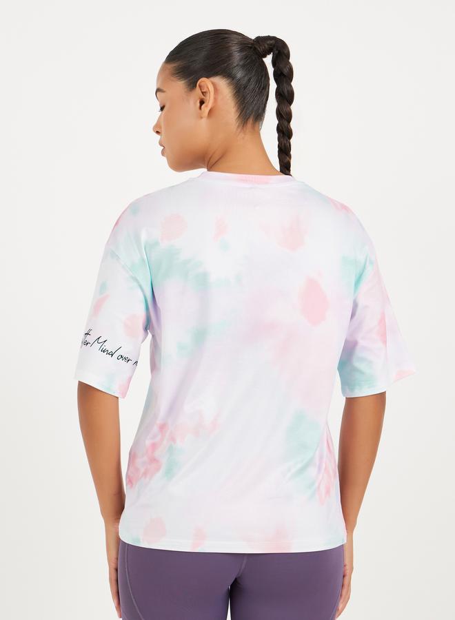 Styli Slogan Print Short Sleeve Top with Dropped Shoulders  - Image 4