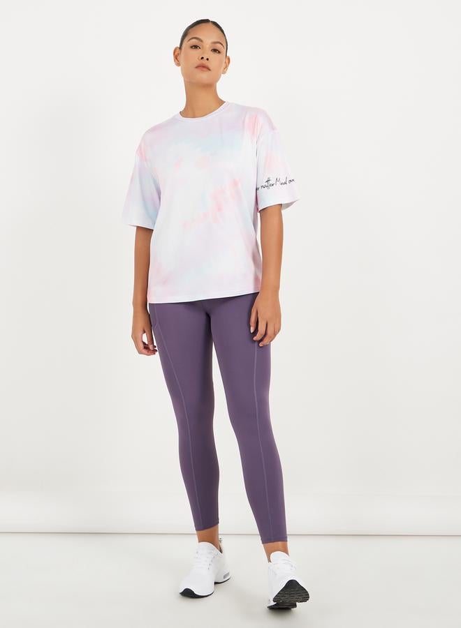 Styli Slogan Print Short Sleeve Top with Dropped Shoulders  - Image 2