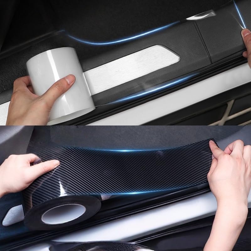 AOWIS Car Door Edge Guards Door Sill Protector Anti-Scratch Anti-Collision Car Anti Scratch Plate Protective Strip Rear Bumper,Suitable for Most car Accessories (Carbon Fiber Pattern, 2in*16.4ft) - Image 1