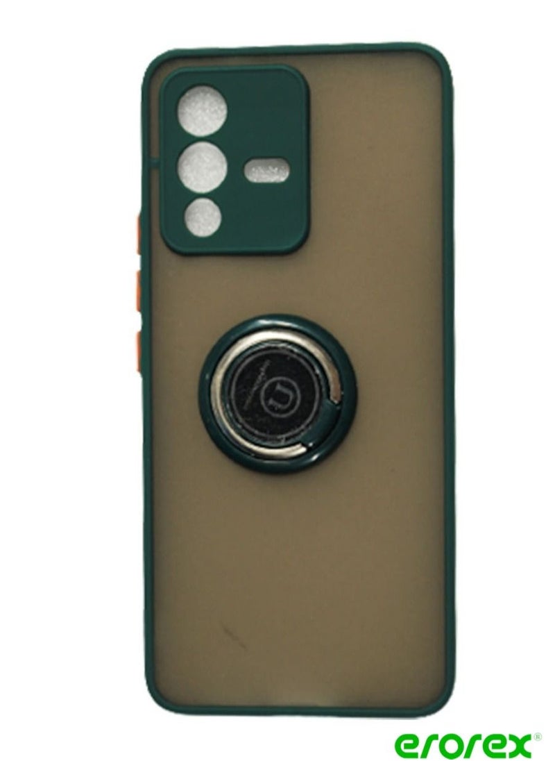 erorex Protective Case Cover For VIVO V23 5g With Magnetic Ring Holder Green 