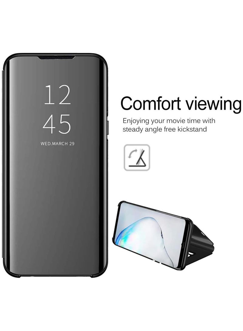 For Samsung Galaxy A9 (2018) Clear View Flip Case , Without Sensor , Stand Watching Position , Mirror Full Protection Cover Compatible With Samsung Galaxy A9 (2018) (6.3) (Black) - Image 2