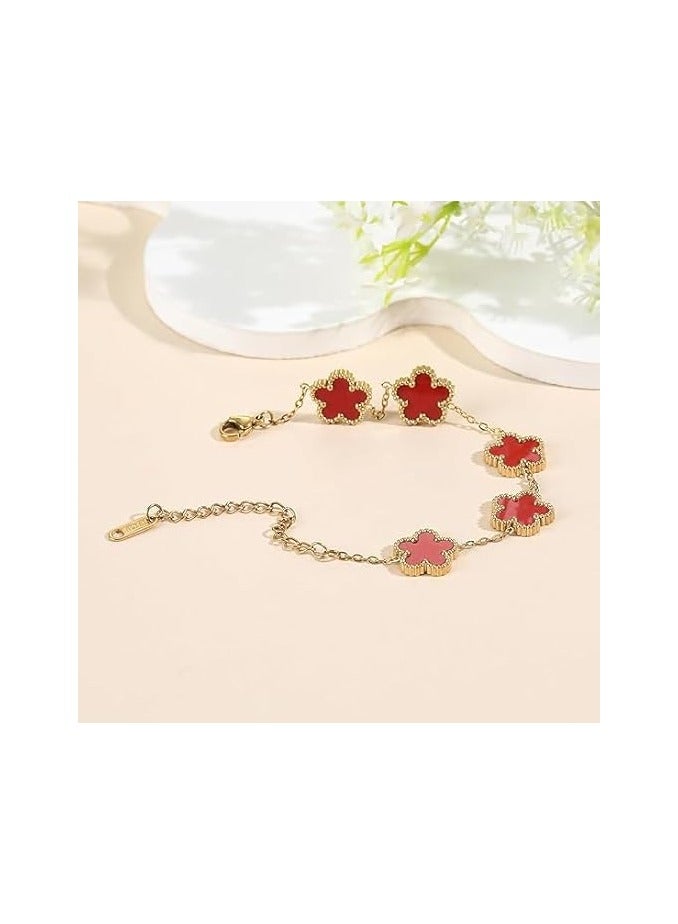 Fayrouz Jewellery Fayrouz Jewelry 18K Gold Plated Stainless Clover Flower Design Lucky Bracelet for Women, Fashion Four Leaf Flower Bracelets - Image 4