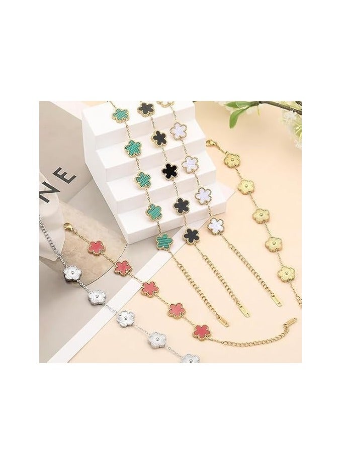 Fayrouz Jewellery Fayrouz Jewelry 18K Gold Plated Stainless Clover Flower Design Lucky Bracelet for Women, Fashion Four Leaf Flower Bracelets - Image 5