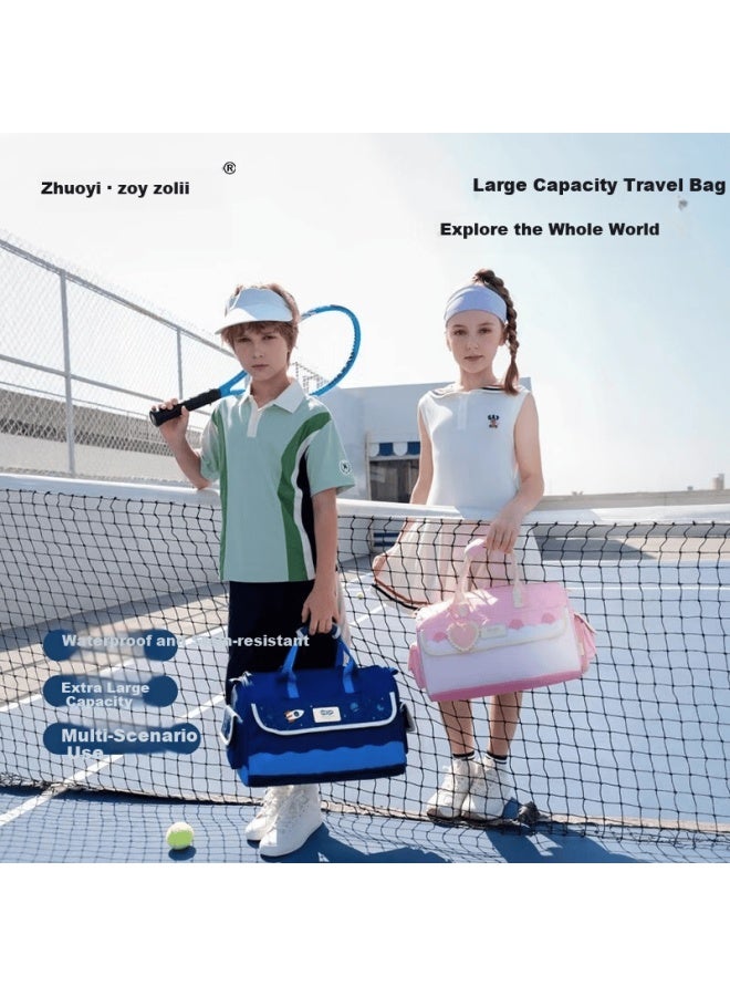 Zoy Zoii Kids Sports Bag Large Capacity Travel Luggage Bag Boys Girls Crossbody Bag Storage Tote Multi-compartment