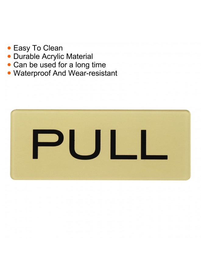 PATIKIL PATIKIL Push Pull Door Sign, 2 Pack Self-Adhesive Rectangle Acrylic Gate Sticker Wall Marker for Office Store Shop, Golden  - Image 4