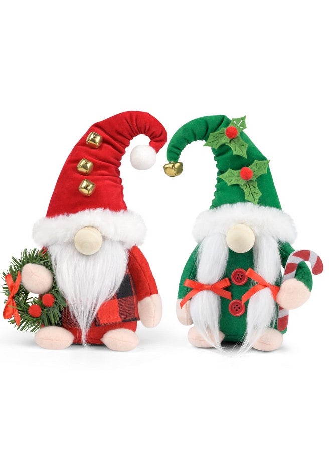 D-FantiX - D-FantiX Christmas Gnomes Plush, 2 Pack Handmade Elf Santa Tomte Swedish Gnome Scandinavian Figurine Nordic Gnomes Plush Christmas Elf Doll Christmas Decoration Ornaments for Home Decor Gift - Image 1