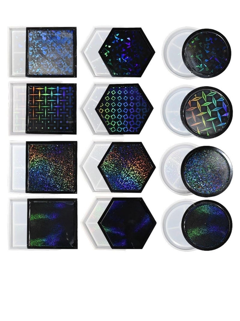 Snoogg Snoogg Pack of 1 Silicone Mold 4 inch Holographic Coaster Square Shape for Epoxy Resin Casting Resin Art for Home Decor, DIY Crafts Project and Handmade Personalized Customize Gifts  - Image 4