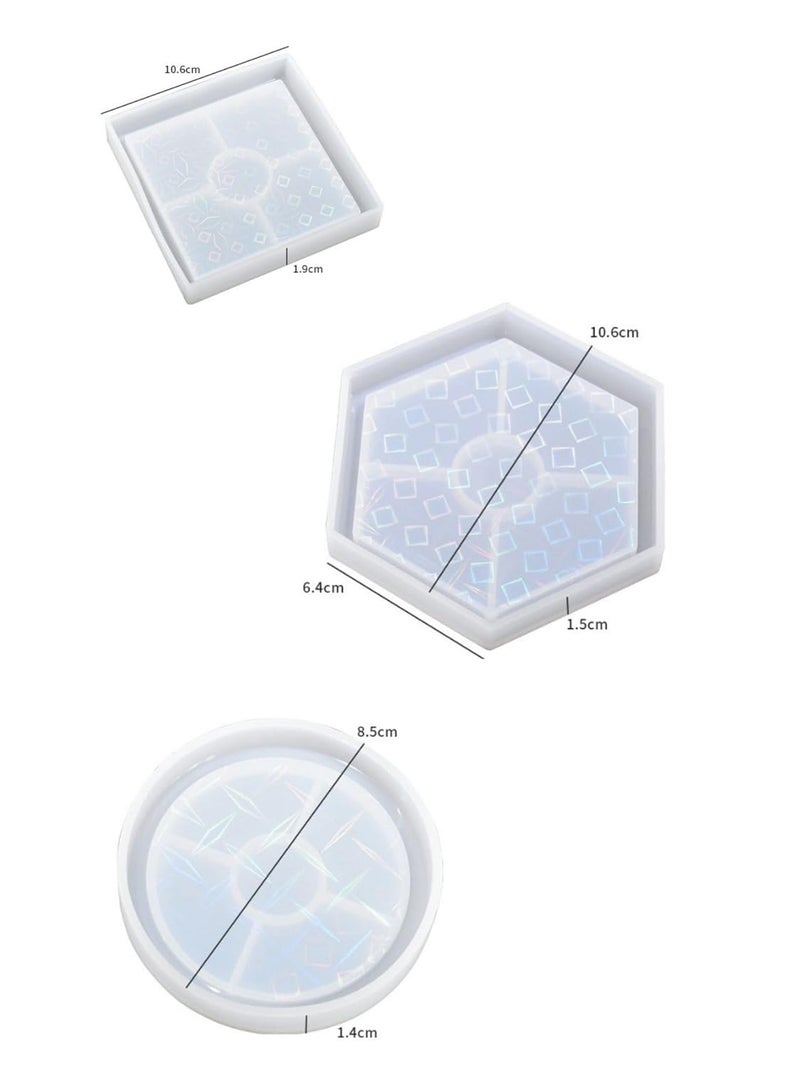 Snoogg Snoogg Pack of 1 Silicone Mold 4 inch Holographic Coaster Square Shape for Epoxy Resin Casting Resin Art for Home Decor, DIY Crafts Project and Handmade Personalized Customize Gifts  - Image 3