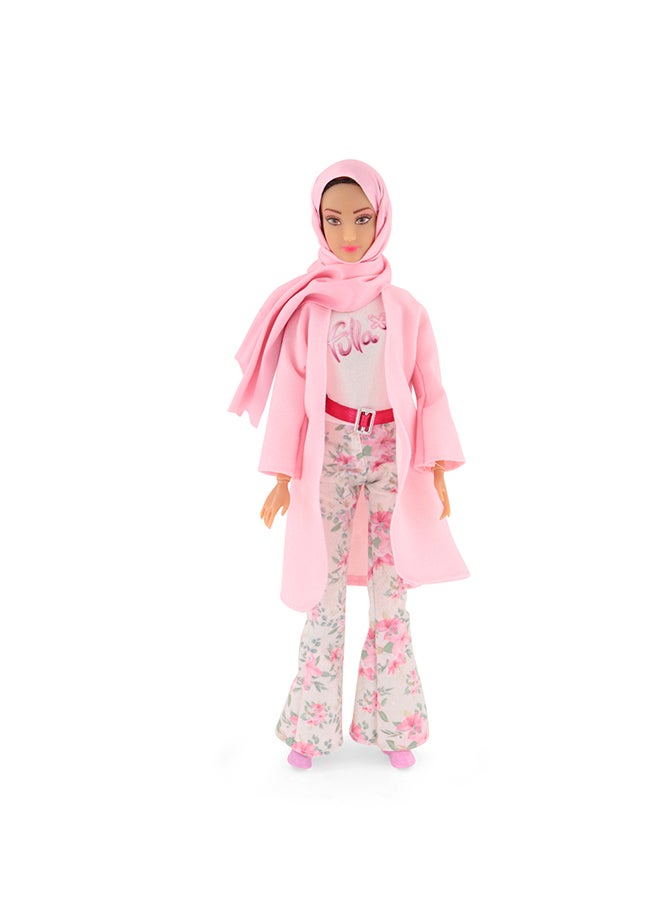 Fulla Doll With Pink Motorbike Includes Floral Pants, Jacket, Helmet And Headscarf & Fashionable Outfit With Ride-On Fun – Perfect For Role Play Adventure And Gift Giving For Kids, Perfect For Eid Gifting  - Image 3