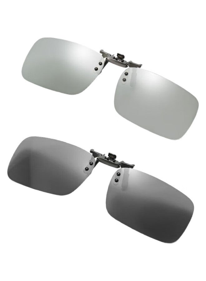 Lesca Lunetier Clip-On Sunglasses For Nearsighted Glasses, Polarized Photochromic Sunglasses For Men And Women, Driving-Specific Fishing Day And Night Dual-Use Lenses - Image 1