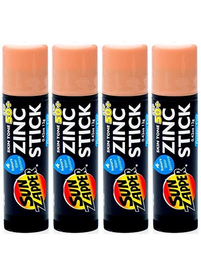 Sun Zapper - Zinc Stick Spf 50+ Sunscreen (4 Pack) 0.42 Oz Stick Skin Tone - Image 1