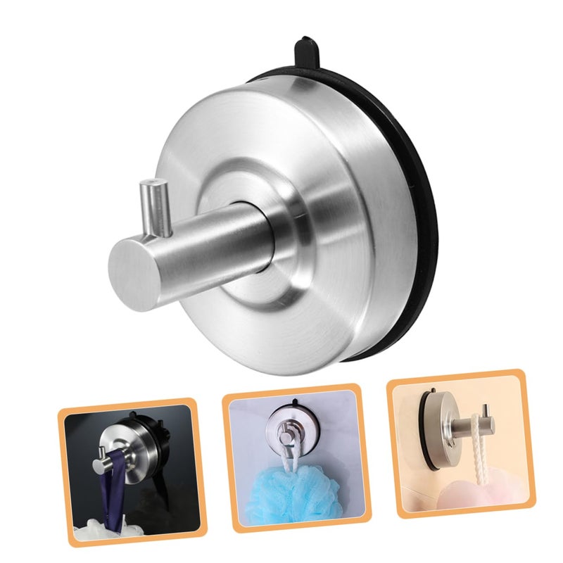 Stainless Steel Suction Hook for Towels and Clothes Strong Reusable Bathroom Storage Hanger - Image 3